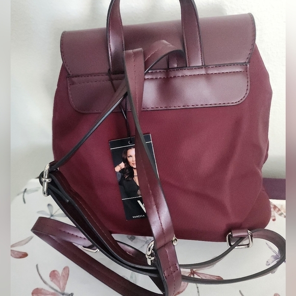 Vanessa Williams Quilted Burgandy Backpack (NWT)